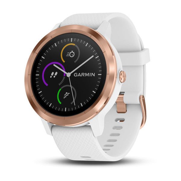 Спортивные часы Garmin VIVOACTIVE 3 золотистые с белым ремешком