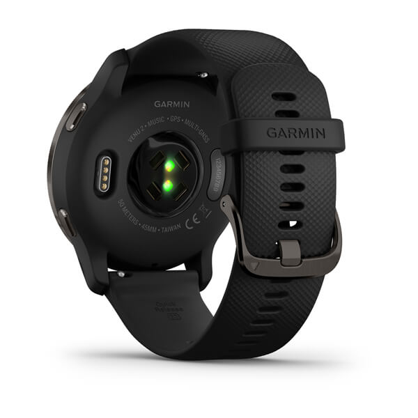 Смарт-часы Garmin Venu 2, Wi-Fi, GPS, черные с серым безелем и силиконовым ремешком (010-02430-11)