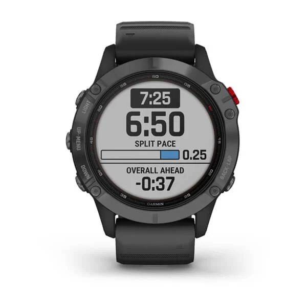 Мультиспортивные часы Garmin Fenix 6 Pro Solar с GPS, серый с черным ремешком (010-02410-15)