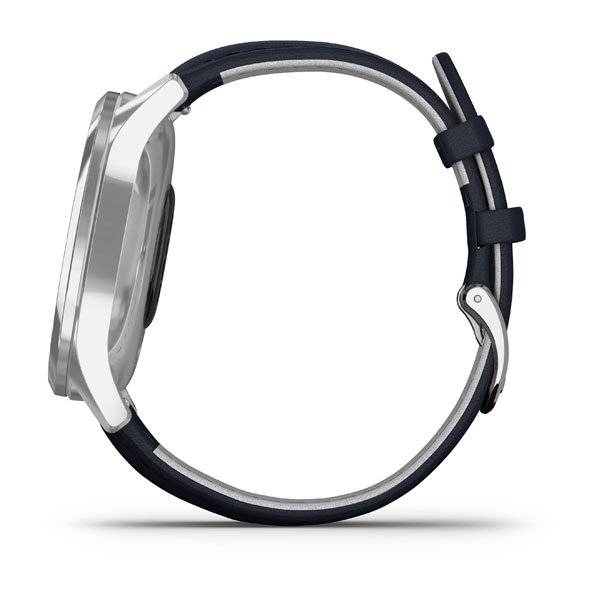 Часы Garmin Vivomove Luxe серебр. с итал. кож. синим ремешком (010-02241-20)