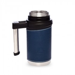 Термос-кружка Арктика с ручкой в коже, 0,5 л 406-500 синий