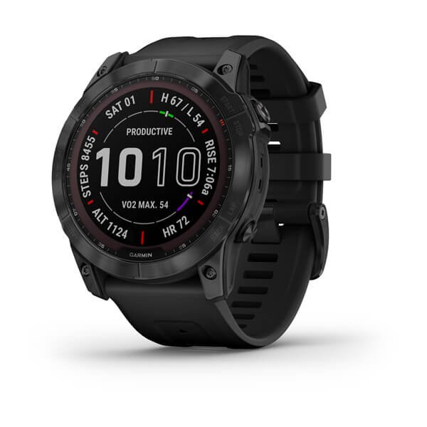 Мультиспорт.часы Garmin Fenix 7x Sapphire Solar, DLC-покрытие,черные с черным ремешк. (010-02541-23)