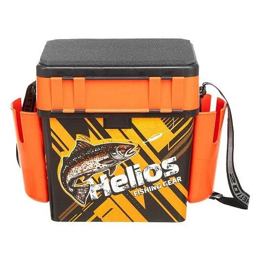 Ящик рыболовный зимний FishBox TROUT оранжевый, с карманами (HS-FB-IML-19-O) Helios