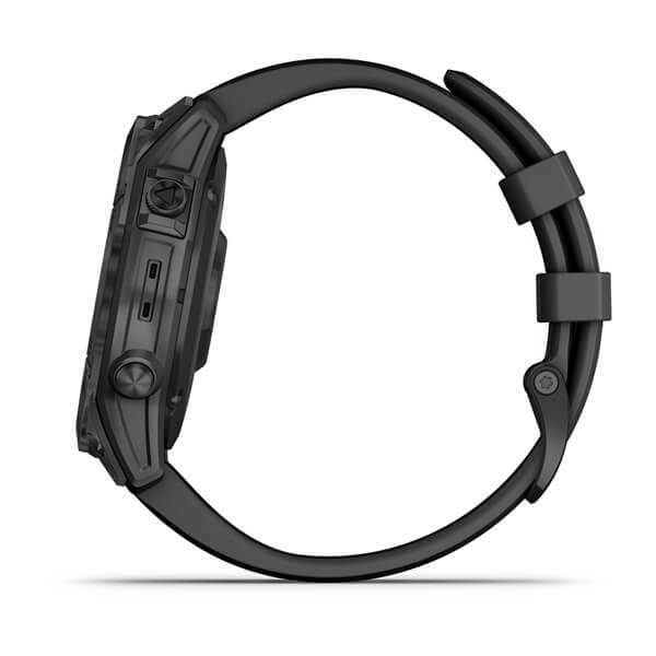Мультиспорт.часы Garmin Fenix 7 Sapphire Solar, DLC-покрытие,серые с черным ремешком (010-02540-21)