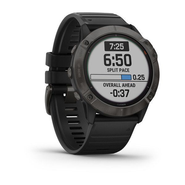 Мультиспортивные часы Garmin Fenix 6x pro solar с gps, титановый с черным ремешком