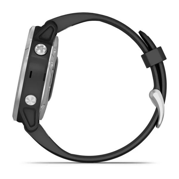 Мультиспортивные часы Garmin Fenix 6s с gps, серебристые с черным ремешком