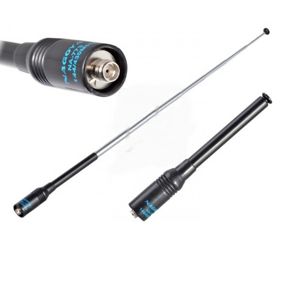 Антенна Nagoya na 773 (SMA-F) телескопическая двухдиапазонная 136-174/400-480MHZ