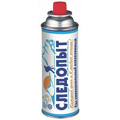 Баллон газовый "СЛЕДОПЫТ", метал. баллон, 220гр. цанг. (всесезонный) РОССИЯ