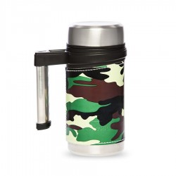 Термос-кружка Арктика с ручкой в коже, 0,5 л 406-500 хаки