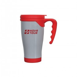 Термокружка из нержавеющей стали "Сильвер 400" Серый/красный