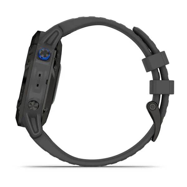 Мультиспортивные часы Garmin Fenix 6 Pro Solar с GPS, черный с серым ремешком (010-02410-11)