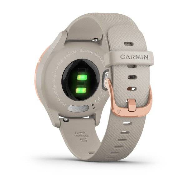 Часы Garmin Vivomove 3s, розовое золото с песочным ремешком