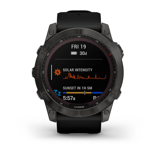 Мультиспорт.часы Garmin Fenix 7x Sapphire Solar, DLC-покрытие,серые с черным ремешк. (010-02541-11)
