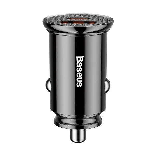 АЗУ USB выход Baseus Circular Metal PPS Quick Charger Car Charger 30W(Support VOOC) black
