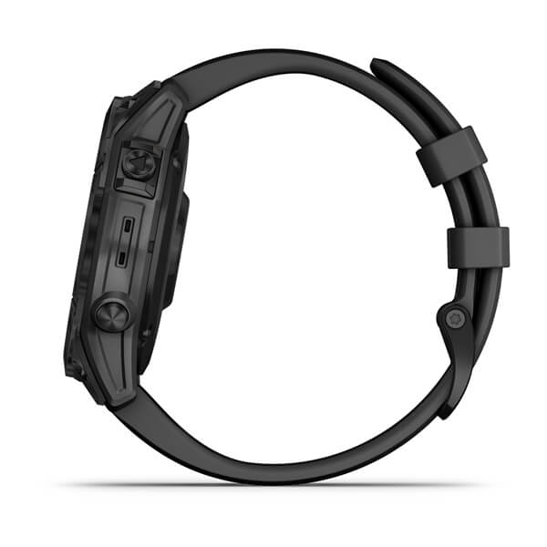 Мультиспорт.часы Garmin Fenix 7 Sapphire Solar, DLC-покрытие,черные с черным ремешком (010-02540-35)