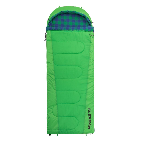 Спальный мешок ALEKSAN Wide 300L, 220x90, левый, шелтер, зеленый (T-N-SB-AW-300L) Nisus