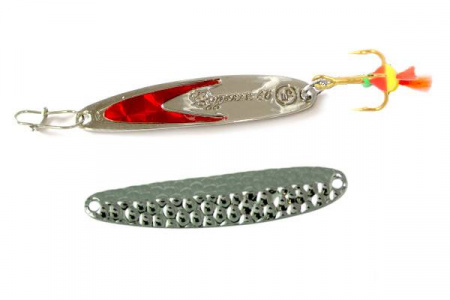 Блесна вертикальная ECOPRO Судачья (красн.флекс, 5см, 6гр, Sb/SRF золот.крюч.)