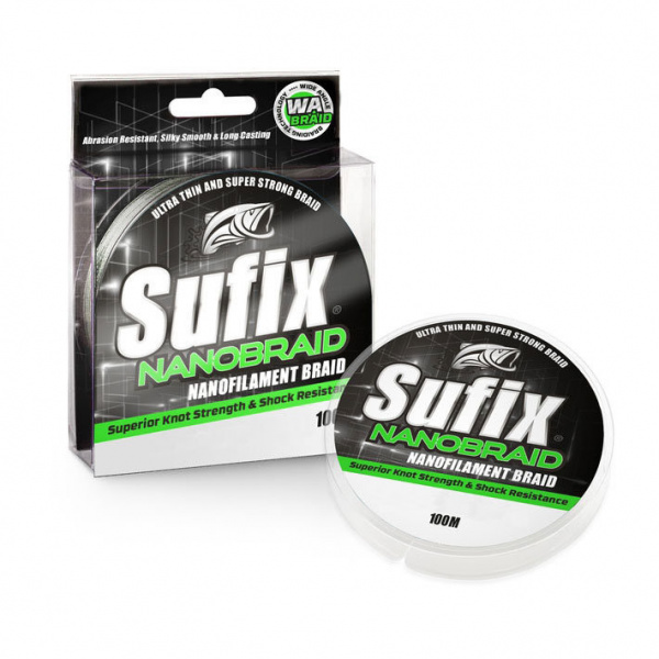 Леска плетеная Sufix Nano Braid (зеленый камуфляж 100м 0.08мм 3,7 кг DS1WG00741QA91)