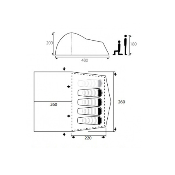 Палатка Trimm Family ARIZONA II, песочный 4+1
