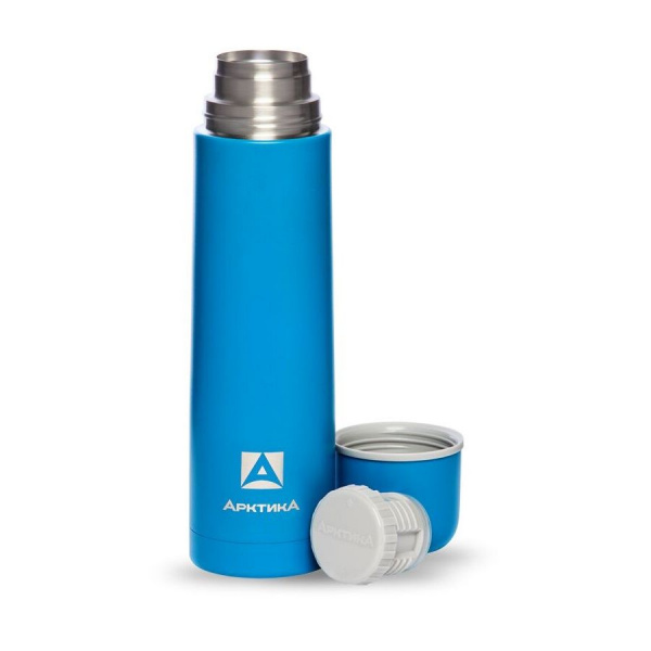 Термос Арктика с узким горлом классический 102-750 синий, пластиковое напыление