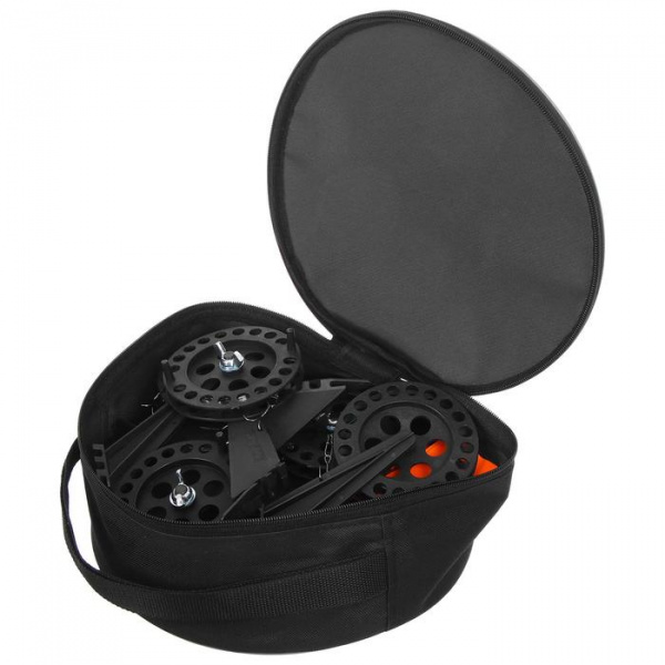 Набор жерлиц Тропоход в сумке 5 шт, пластиковая стойка катушка 90 мм (Оснащенные)