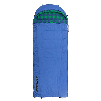 Спальный мешок ALEKSAN Wide 300R, 220x90, правый, шелтер, синий (T-N-SB-AW-300R) Nisus