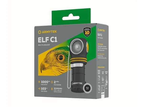Фонарь налобный Armytek Elf C1 USB-C Белый