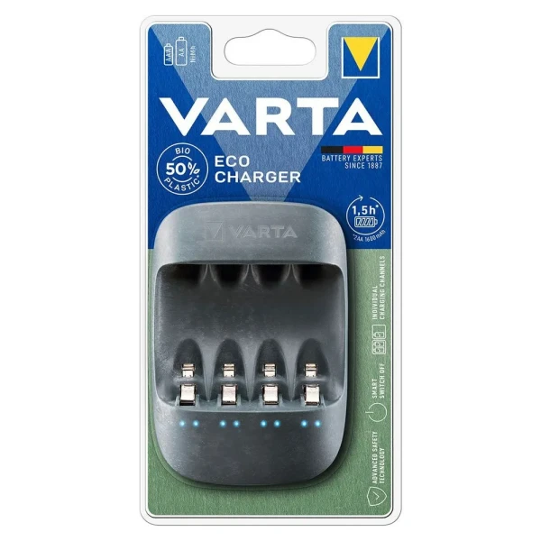 Зарядное устр-во VARTA ECO Charger для 1-4 AAA, AA, -∆V, 110-220В