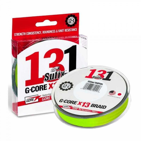 Леска плетеная Sufix 131 (ярко-зеленый 150м 0.205мм 12,7кг S13205CH150)