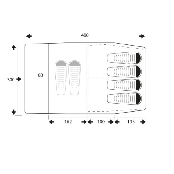 Палатка Trimm Family TEXAS, песочный 4+2