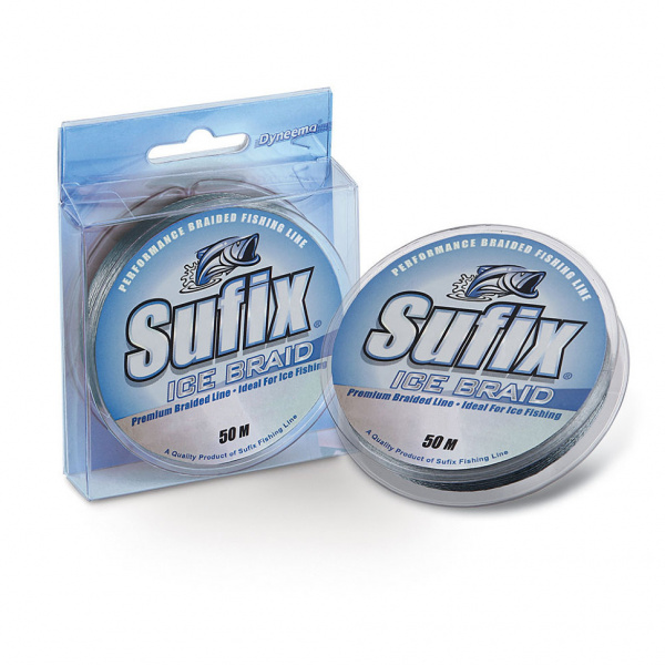 Леска плетеная зимняя Sufix Ice Braid (серая 50м 0.08мм 3,7кг DS1HE0084B7A5I)