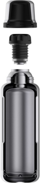 Термос для напитков, вакуумный, бытовой, с пробкой с наливными каналами, тм "bobber". Объем 1 литр. 